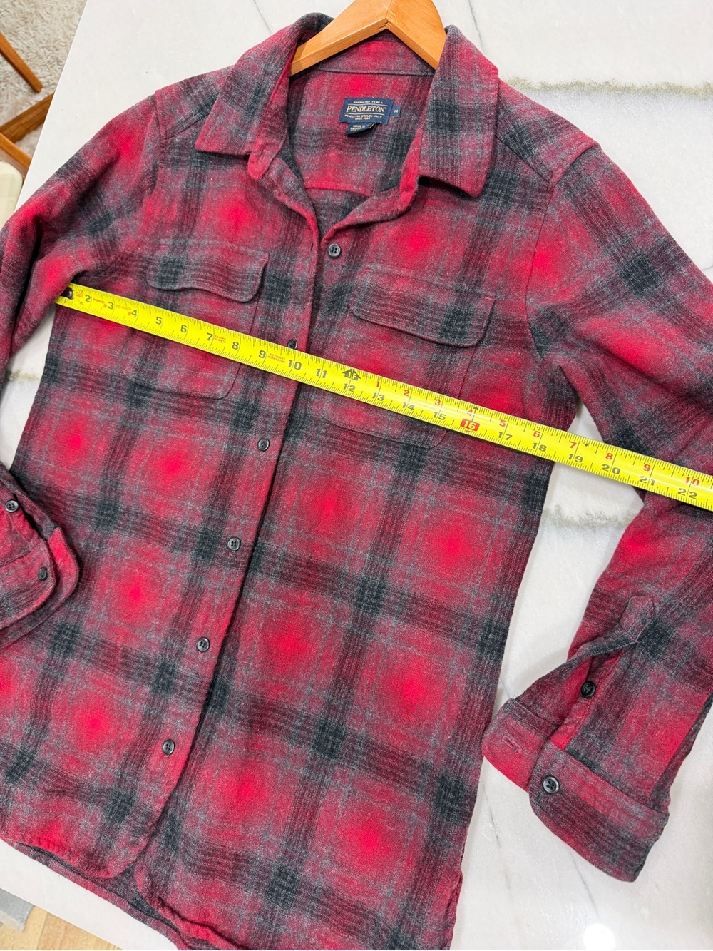 Pendleton Red and Black Plaid Wool Shirt Jacket - Picture 8 of 9